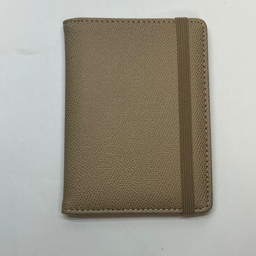 the Foldie RFID Blocking Passport Holder Travel Wallet Taupe Tan Pebble Texture